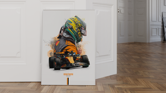 framed poster mockup of oscar piastri