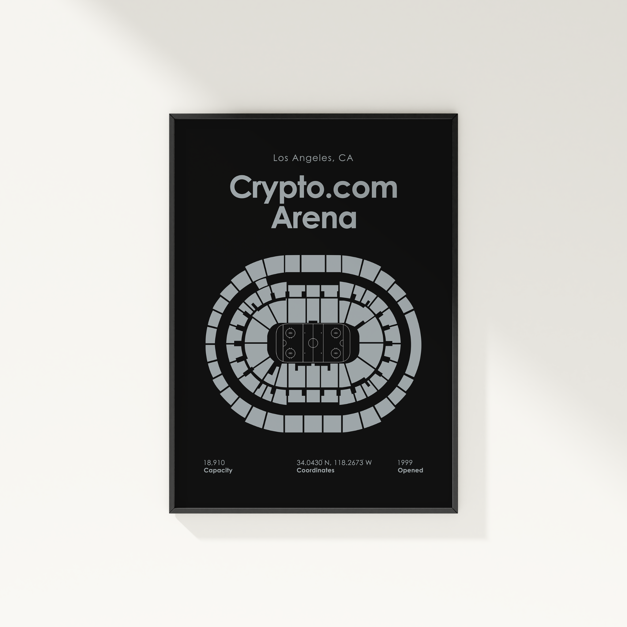 Poster of Crypto.com Arena in Los Angeles with black frame